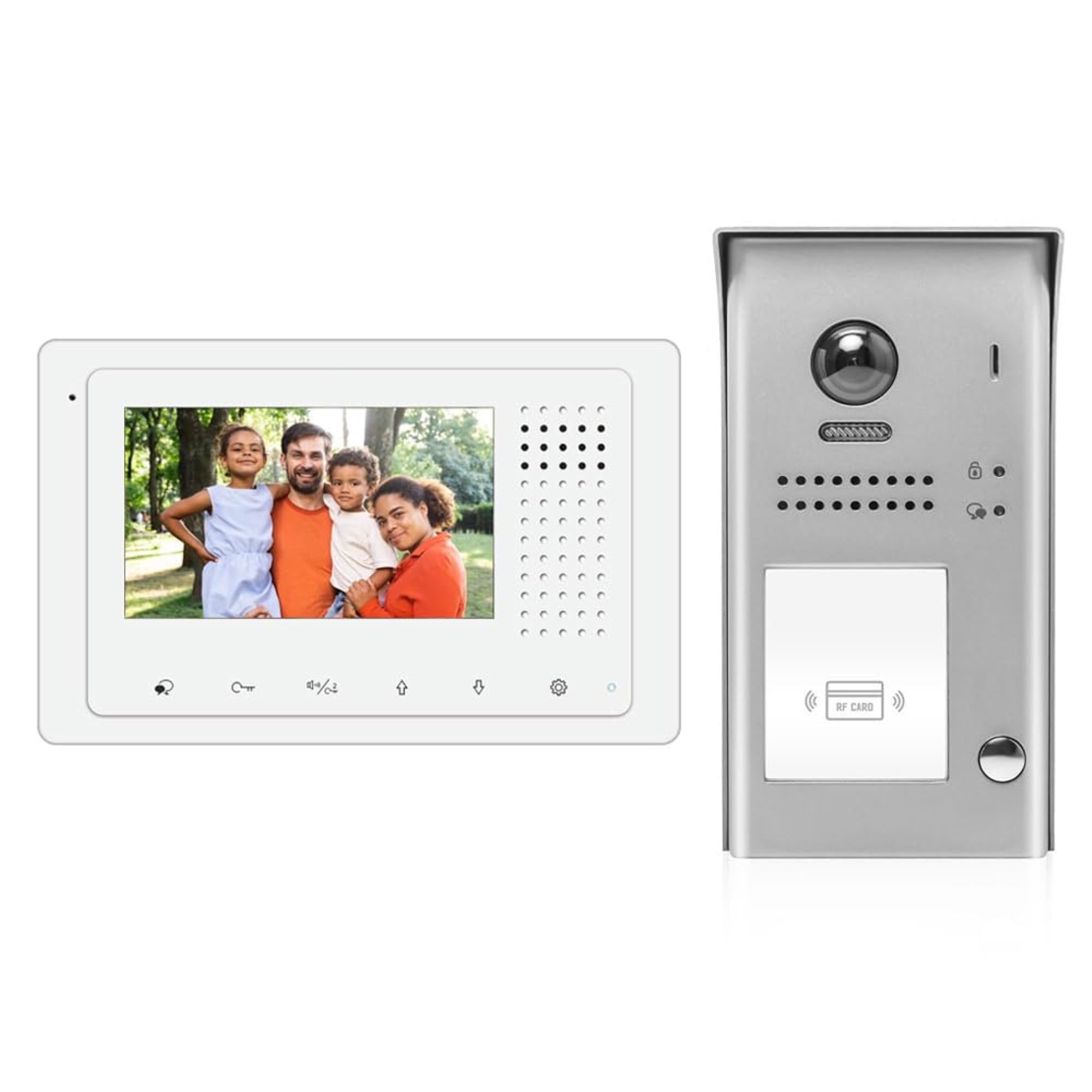 Video Intercom System, DK43311S/ID  1 Apartment with 1 Color  4.3 Inch Monitor, 2 Wire Audio/ Video Doorbell Intercom System E
