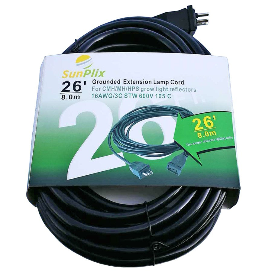 Lamp Cord 600V 26' Extension Lamp Cord