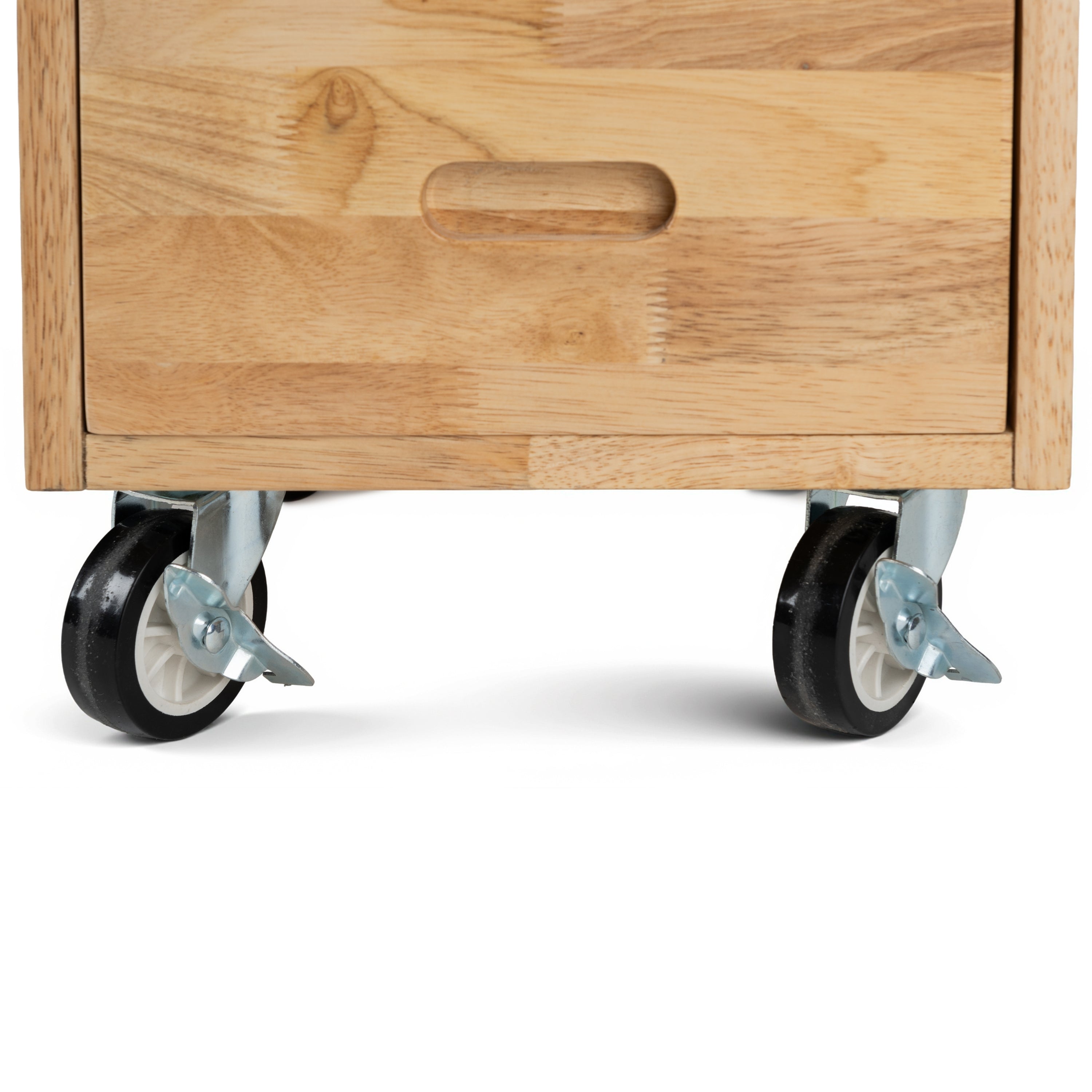 7 Drawer Rolling Cabinet - Heavy Duty Casters, Hardwood