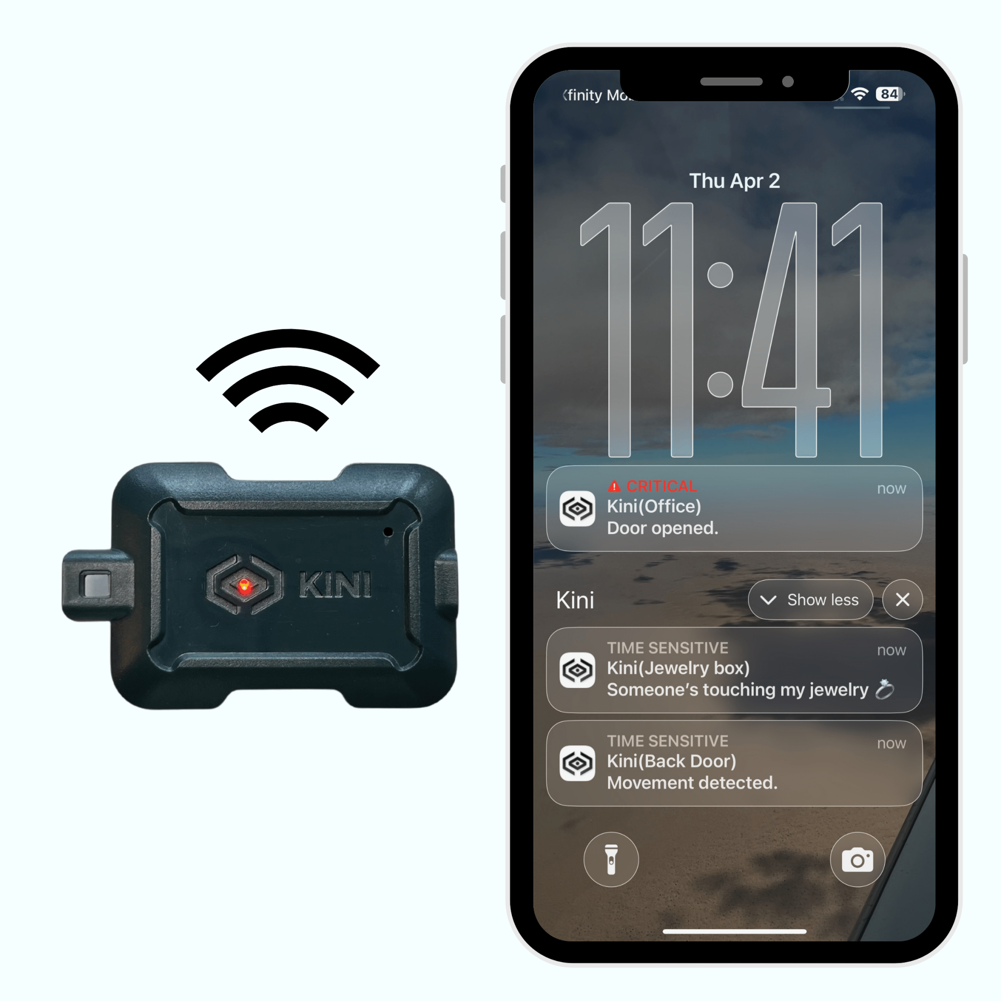 Kini SafeAlert: Wi-Fi Tamper Alert Device with Real-Time SMS, Email & Push Notifications