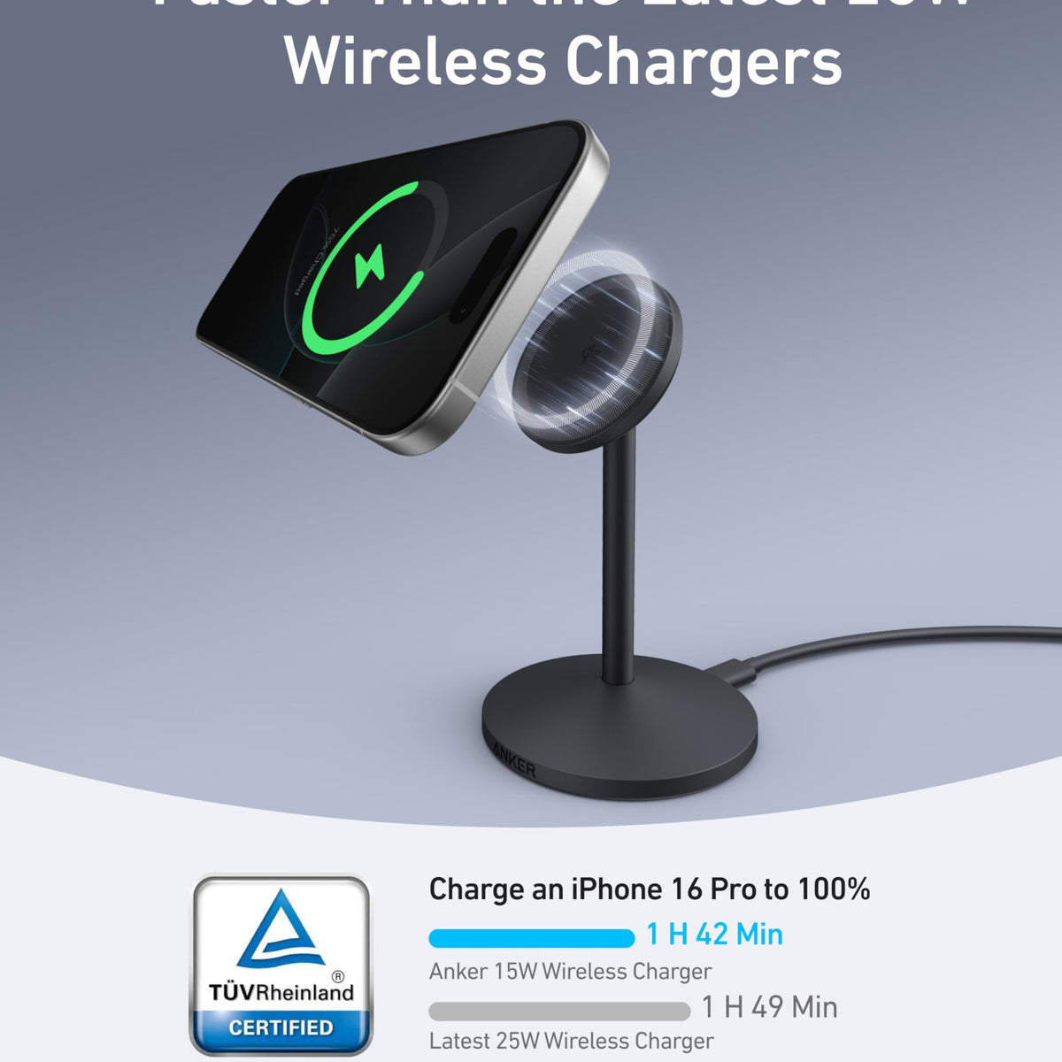 Anker MagGo Wireless Charger (Stand) with Adapter and Cable BOA ...