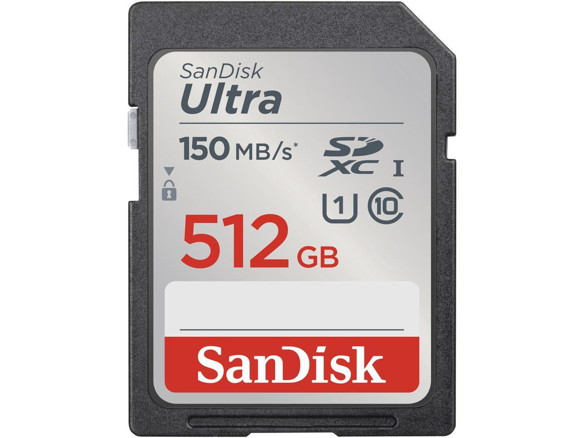 Sandisk Text SanDisk 512GB Ultra SDXC UHS-I Memory Card 150MB/s C10 U1 Full HD SDSD ...