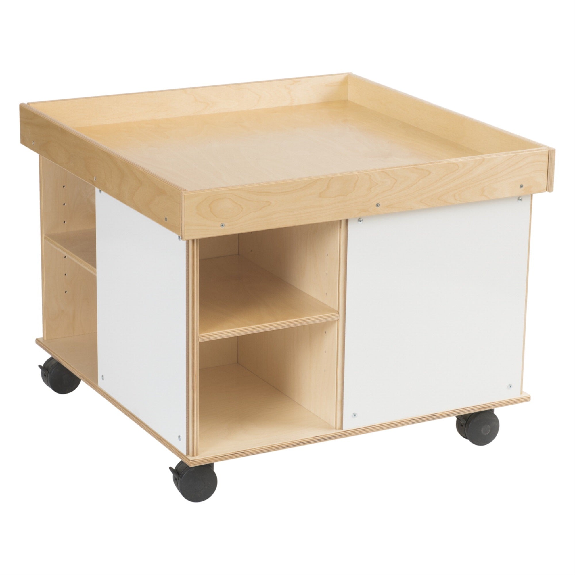 Childcraft Collaboration Multi Purpose Table With Colored Trays, 30 3/4 X 30 3/4 X 24 Inches
