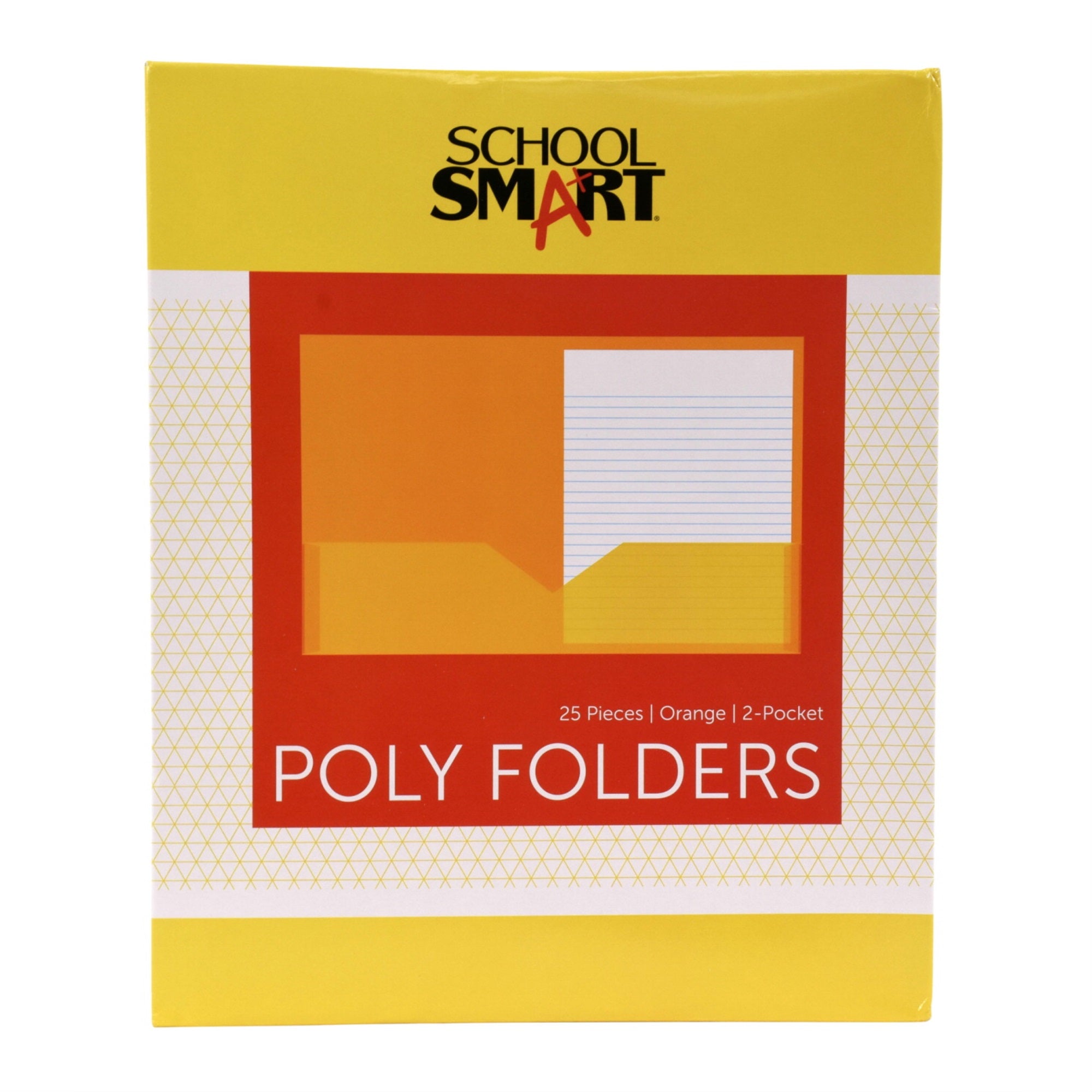 School Smart Heavyweight Two Pocket Poly Folder, Orange, Pack Of 25