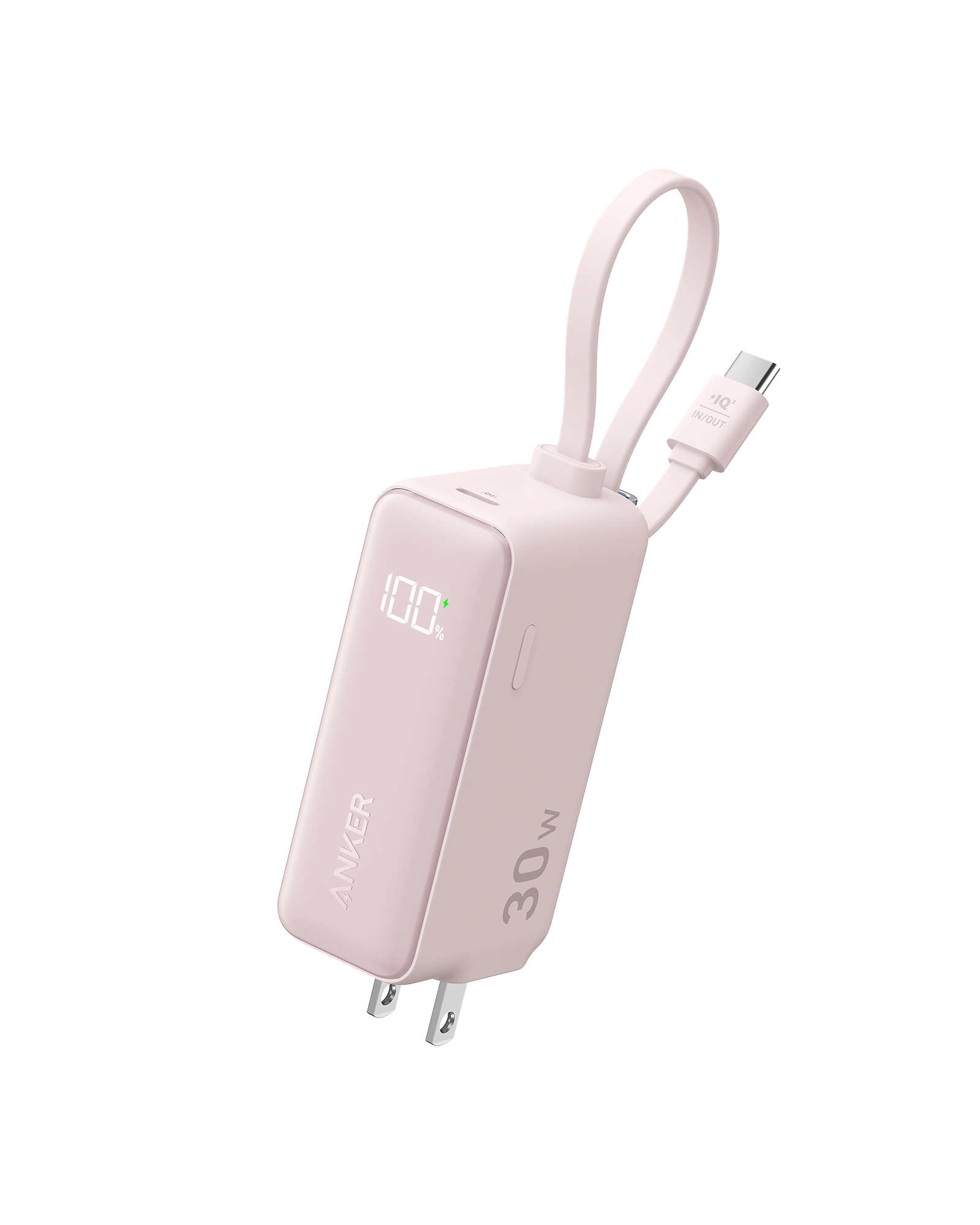 Anker Power Bank (30W, 5k,  Fusion, Built-In USB-C Cable)