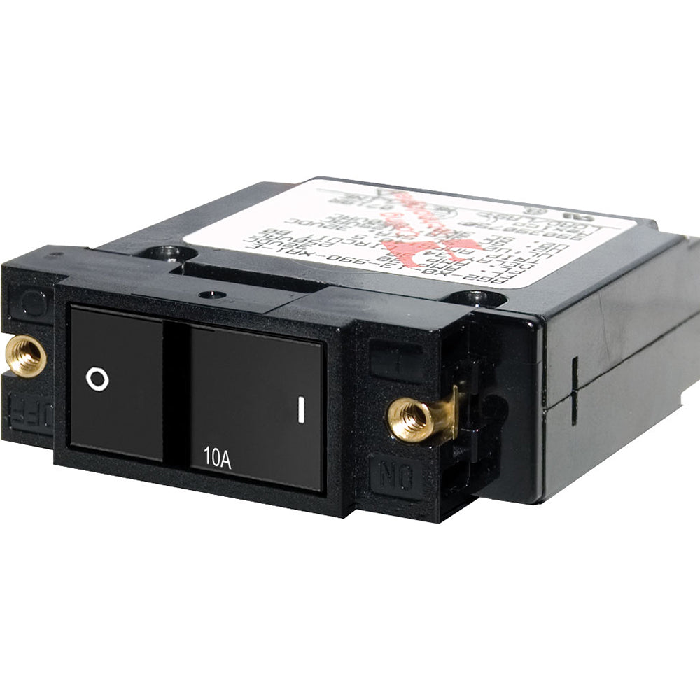 Blue Sea 7402 Single Pole Small Case 2'' Flat Rocker Circuit Breaker  -  10 Amp,WBAUVA001341926