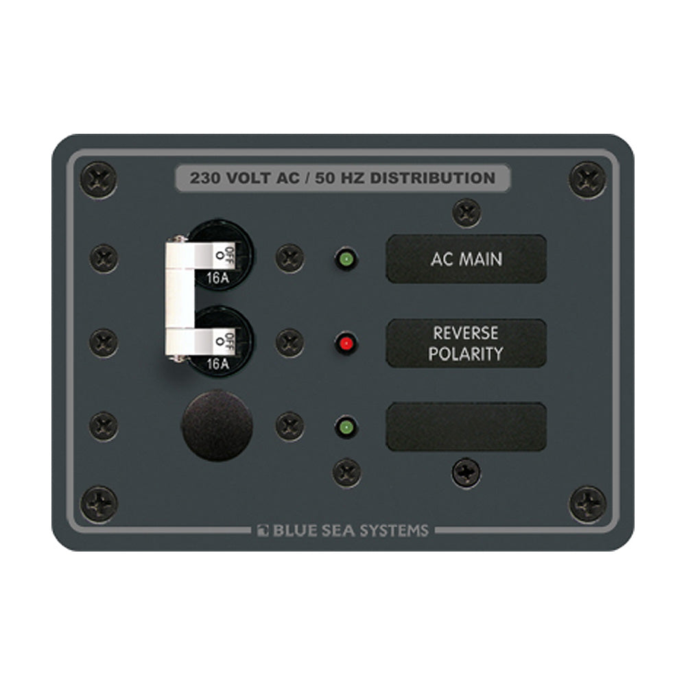 Blue Sea 8129 Ac Main + Branch A-Series Toggle Circuit Breaker Panel (230V) - Main + 1 Position,WBAUVA001341946