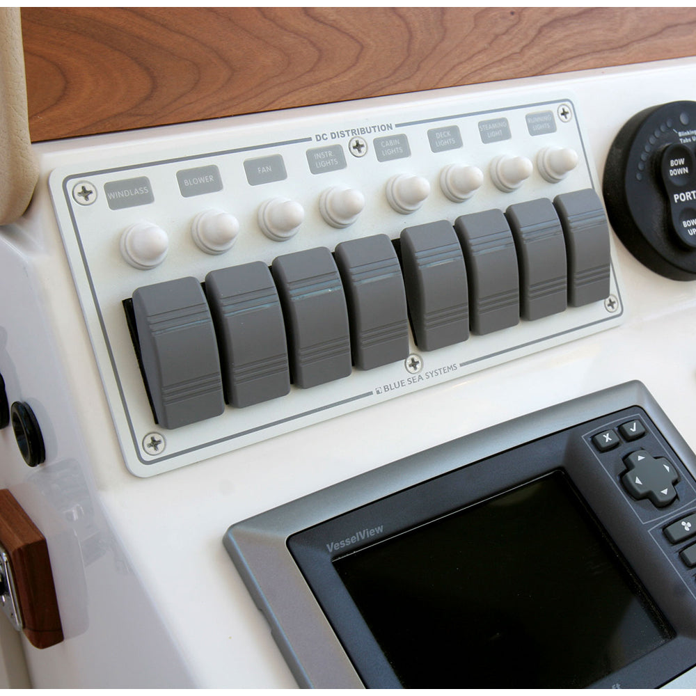 Blue Sea 8271 Water Resistant Panel - 8 Position - White - Horizontal Mount,WBAUVA001341979