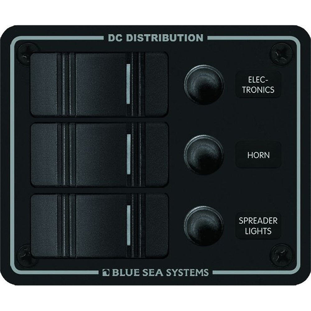 Blue Sea 8374 Water Resistant 3 Position - Black - Vertical Mount Panel,WBAUVA001342002