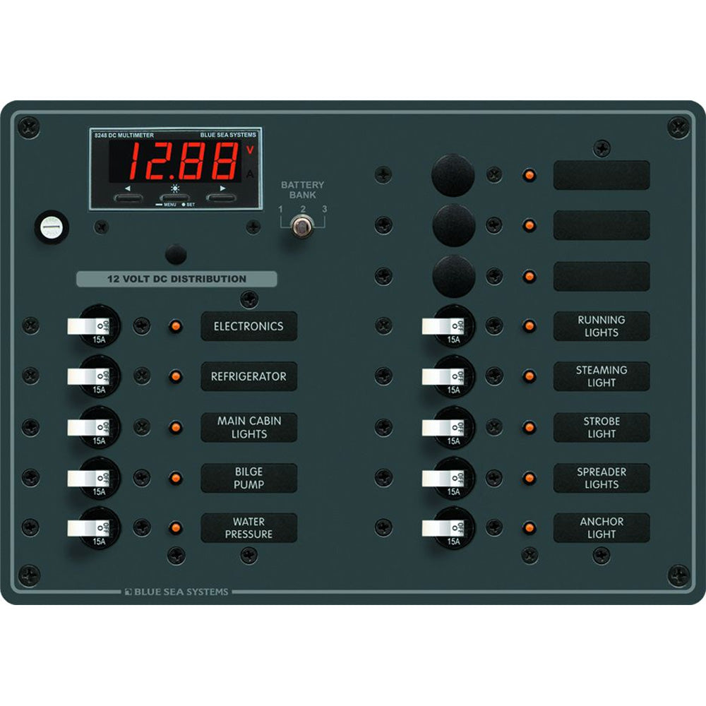 Blue Sea 8403 Dc Panel 13 Position W/ Multimeter,WBAUVA001342009