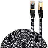 DanYee Cat 8 Ethernet Cable, Nylon Braided 33ft CAT8 High Speed Professional Gold Plated Plug STP Wires CAT 8 RJ45 Ethernet Cabl