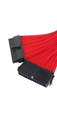 SilverStone Technology Sleeved Extension Power Supply Cable Motherboard 24-Pin PP07-MBR Red