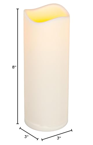 Everlasting Glow Led Indoor/Outdoor Candle With Timer, Bisque, 8'' Tall X 3'' Diameter