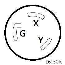 Parkworld 60424 Rv Adapter Cord 50 Amp 14 50P Male Right Angle To 30 Amp L6 30R Locking Connector Female (1.5Ft)