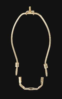 B&P Lamp 15 Inch Regular Weight Lamp Harp, Brass Plated Steel Finish