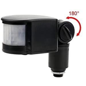 Outdoor 90~250V 180 Degree Infrared Pir Motion Sensor Detector Wall Light Switch Black