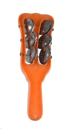 Music Gallery 20 cm With Head Tambourine (Plastic Orange)