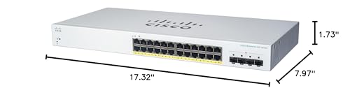 Cisco Business Cbs220-24T-4G Smart Switch | 24 Port Ge | 4X1G Sfp | 3-Year Limited Hardware Warranty (Cbs220-24T-4G-Na)