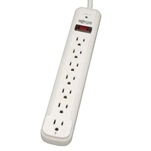 Tripp Lite Protect It! Surge Protector, 7 Ac Outlets, 25 Ft Cord, 1,080 J, Light Gray