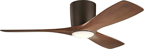 Kichler Volos 48 Inch Ceiling Fan With Led Light And Wall Control In Satin Natural Bronze For Living Room, Home Office, Bedroom