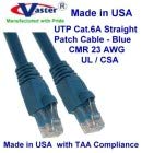 Made In Usa   140 Ft Cat6A 10G High Performance Snagless Utp Ethernet Patch Cable (Blue)   Ul Csa Cmr And 100% Copper. 23Awg, 50U' Gold Plating