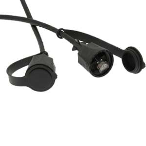 ACCL 200Ft Cat.6 FTP Industrial Outdoor Patch Cable w/Dust Cap Black, 2 Pack