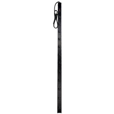 Master Electrician PS-122-4-R3 12 Outlet, Metal Power Stick, Black, with 4 14 Gauge SJT Grounded Power Cord