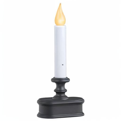Xodus Innovations Fpc1221A 8 Inch Battery Operated Led Dusk To Dawn Window Candle With Amber Steady On Or Flicker Flame, Black/A