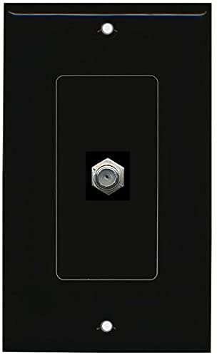 Riteav Coax Wall Plate 1 Gang Decorative   Black