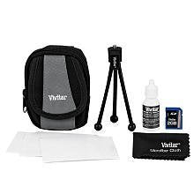 Vivitar SK 820 Camera Case, Mini Tripod and 2GB SD Card (Black)