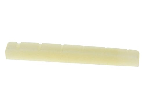 Dopro 43Mm Flat Base Unbleached Pure Bone Nut Guitar Slotted Bone Nut Fits Strat Tele 43X3.5Mm