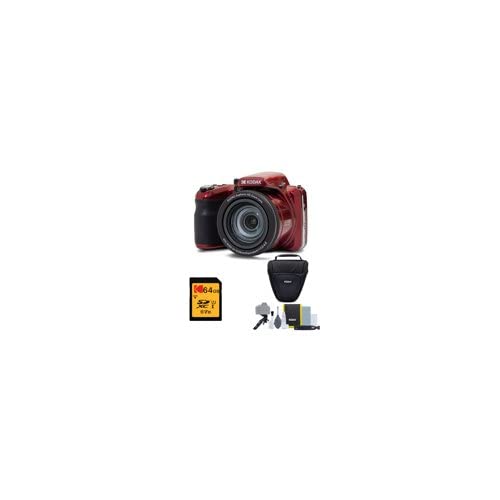 Kodak Pixpro Az425 Astro Zoom 20Mp Digital Camera With 42X Optical Zoom (Red) Bundle With 64Gb Sd Card And Accessory Kit (3 Item