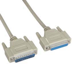ACCL 10Ft DB25 M/F Serial Cable 25C Straight, 10 Pack