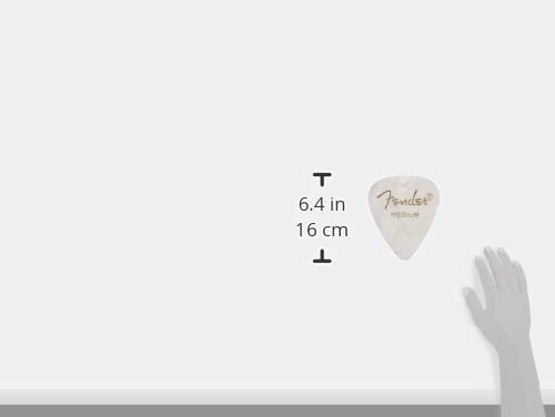 Fender Premium Celluloid Guitar Picks 351 Shape, Guitar Accessories, White Moto, Medium, 144 Pack