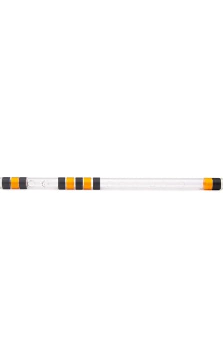 Gold Rush F Sharp Medium Professional Right Handed Acrylic (Transparent) Flute 14.5 Inch Size & 38 Cm Length With Free Carry Bag