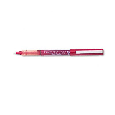 Pilot Precise V5 Stick Rolling Ball Pen, Red Barrel/Ink, Extra Fine, 0.25 Mm