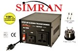 Simran Ac 100 Voltage Power Converter Step Up Down Transformer 110 Volt 220 Volt, 100 Watt, Black
