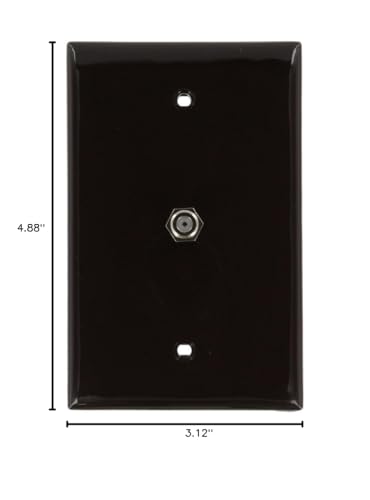 Leviton 40539 Mb Midsize Video Wall Jack, F Connector, Brown