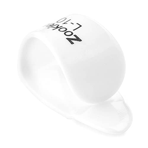 Jim Dunlop Z9003L10 Zookies Thumbpicks, White, Large 10, 12/Bag