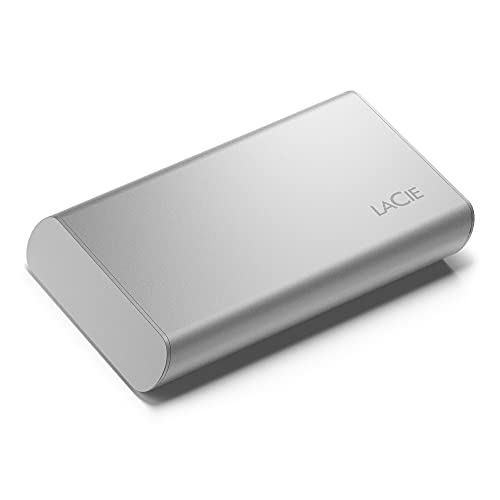 Lacie Portable Ssd 2Tb External Solid State Drive   Usb C, Usb 32 Gen 2, Speeds Up To 1050Mbs, Moon Silver, For Mac Pc And Ipad,
