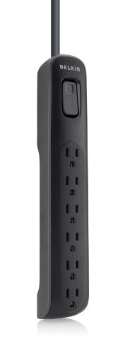 Belkin 6 Outlet Av Power Strip Surge Protector With 4 Foot Power Cord, 600 Joules, Black (Bv106000 04 Blk)