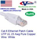 120 Ft Cat.6 Gigabit Patch Cable, Made In Usa, (White Color) Cat6 High Performance Cat6 Patch Cable   Ul Csa Cmr And 100% Copper. 23Awg, 50U' Gold Plating