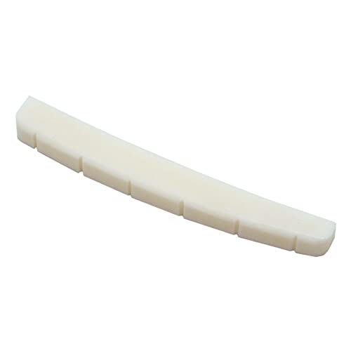 Miwayer 6 String Electric Guitar Bone Nut Curved Bottom Pre Slotted Made Of Real Bone (43 X 3.2 X 5/5.65/4.6Mm 1 Pack)