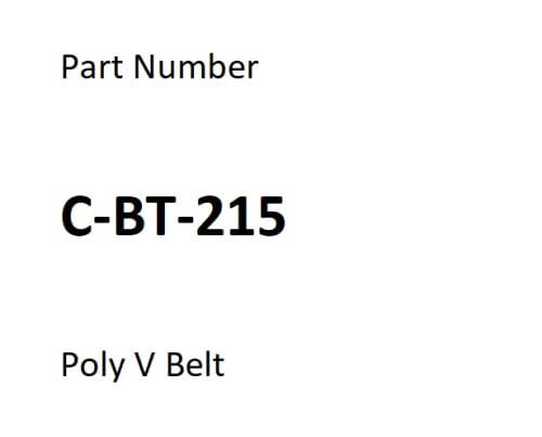 C Bt 215 Air Compressor Drive Belt Compatible With Poly V Belt 1Pcs