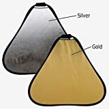 Fotodiox 48In (120Cm) 2 In 1 Collapsible Teardrop Reflector Disc   Silver/Gold