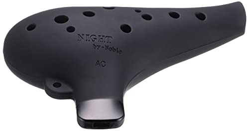 NIGHTオカリナ Alto C Tone Ocarina, Black Rubber Finish, Model N/N-プラACB, Plastic
