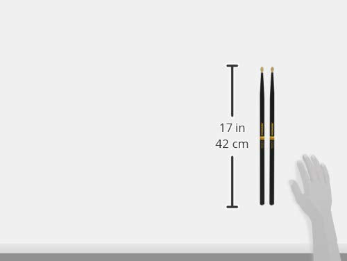 Promark Forward Rebound 7A Activegrip Drumsticks, R7Aag, Tacky Active Grip Finish, Black Drum Sticks, Acorn Tip, Hickory Wood -