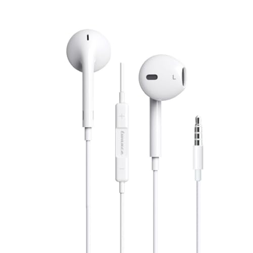 Twance Wired Earphones With Aux (MePro 203) |3.5Mm Jack | In Built Microphone | 1.2 Meter Cable Length | White Color |Compatibl