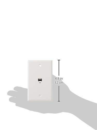 Leviton 40249 W Standard Telephone Wall Jack, 6P4C, Screw Terminals, White