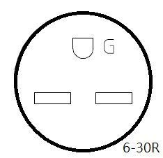 Parkworld 886559 Welder To Heater Adapter Cord Nema 6 50P To 6 30R, 30A, 250V (1.5Ft)